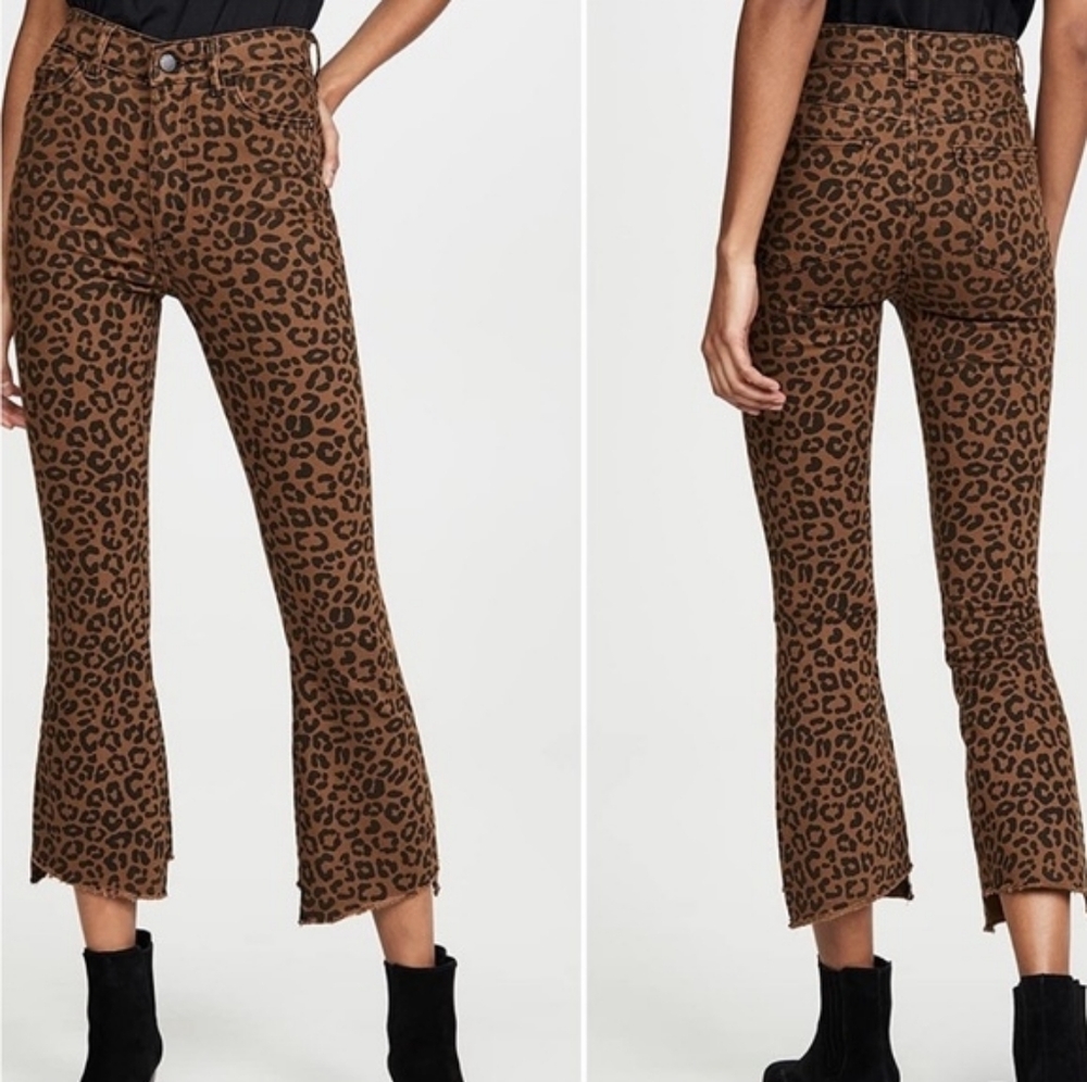 Leopard Print Brown Women's Pants